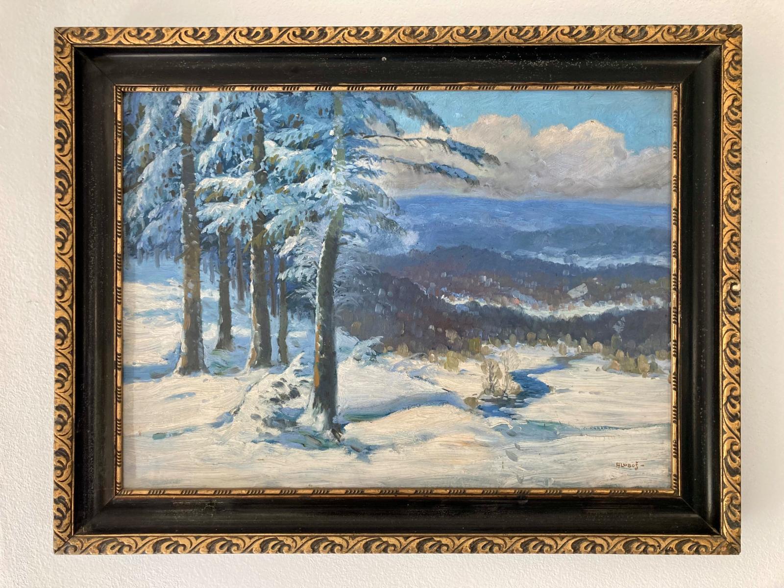 Obraz - Zimná krajina / Josef Hluboš / 84x64cm - Umenie