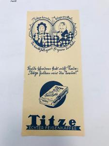 reklamní dekorativní učtenka TITZE káva ( výroba franck )