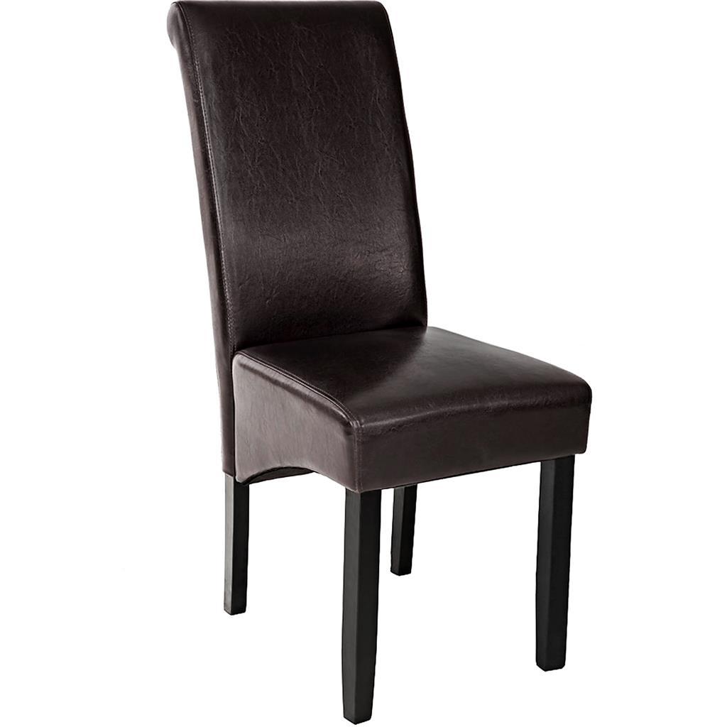 tectake 400555 jedálenská stolička ergonomická, masívne drevo - cappuccino - Nábytok
