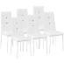 tectake 402543 6 jedálenských stoličiek, ozdobné kamienky - biela - Nábytok