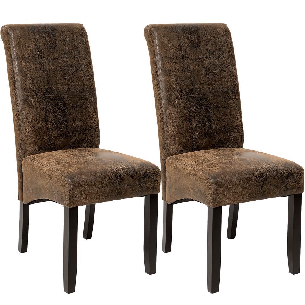 tectake 401596 2 jedálenské stoličky ergonomické, masívne drevo - vintage hn - Nábytok