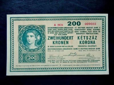 200 Kronen 1918 Serie A 2070 VZACNA UNC 💥💥
