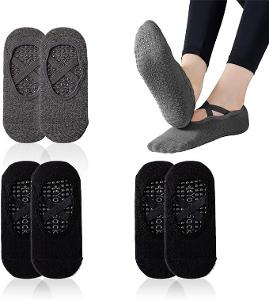 NITAIUN 3 páry jógových ponožek pro ženy Protiskluzové