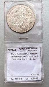 Stříbrná mince, Tolar 1801, F. Xavier von Salm- S 240324/21