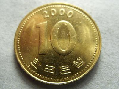 JIŽNÍ KOREA - 10 WON z roku 2000 MILENIUM (22,86 MM)