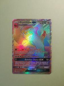 Pokémon TCG originál karta Gumshoos GX (Sun & Moon) Dúhová