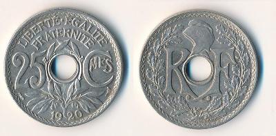 Francie 25 centimes 1920