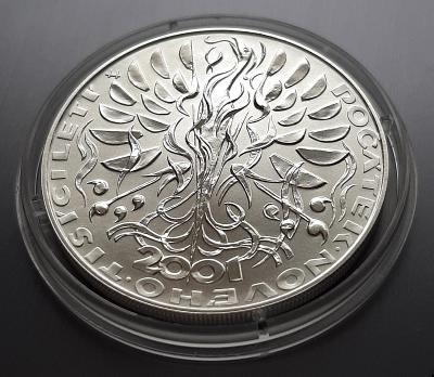 Stříbrná 200 Kč 2000 - Počátek nového tisíciletí, BK s certifikátem