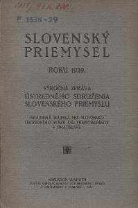 Slovenský priemysel roku 1929 (Slovenský průmysl, Sloven