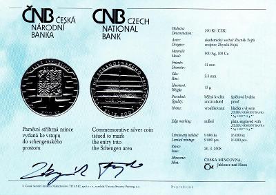 PSM 063certifikát ČNB s podpisem autora - Schengen