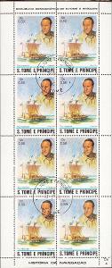 14A122 Aršík - soutisk známek T. Heyerdahl, Sv. Tomáš a Princův ostrov