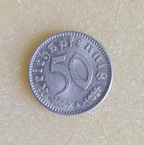 Mince - Německo 3. Říše 50 Reichspfennig 1943 A UNC (naše č: )