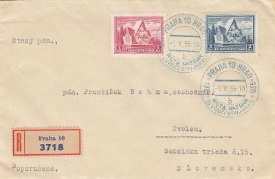 ČSR 1935 R-dopis příležitostné razítko Praha Rota nazdar legion Arras