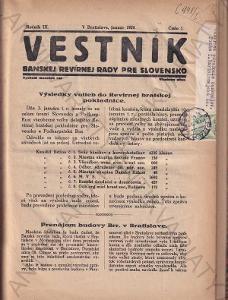 Věstník Banskej revírnej rady pre Slovensko 1929
