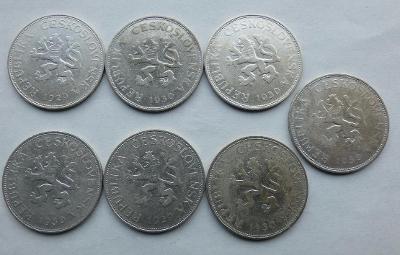 Lot mincí - 5 kč 1929 - 1930 ( 7 ks )