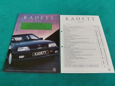 Prospekt Opel Kadett GSi E (2/1989), 12+2 strany německy - poškozen