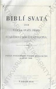 Biblí svatá 1942 Synodní rada českobratrské církve
