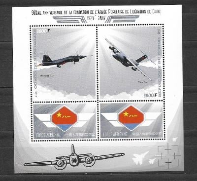 Kongo - 90 let čínské armády - stíhačky Shenyang FC-31 a Xian Y-20