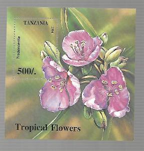 TANZÁNIE 1887 (bl.263) Tropické květiny-podeňka **