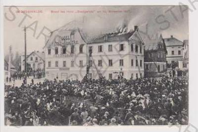 Jiříkov - požár hotel Stadtgericht 1907