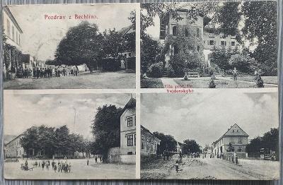 Bechlín - okr. Litoměřice - okénkový - hezké záběry ulic - 1911