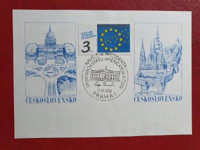 Pamětní list Československo 1990 - Návštěva prezidenta USA