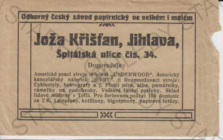  Jihlava - Odborná český závod papírnický ve velké