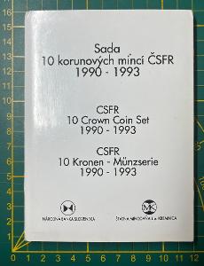 SADA 10 KORUNOVÝCH MINCÍ ČSFR 1990-1993