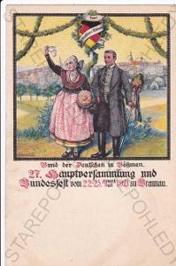 Broumov (Hradec Králové), muž a žena v krojích při