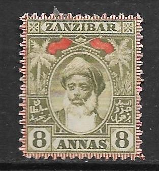 Britská kolonie Zanzibar 8 Annas MH*