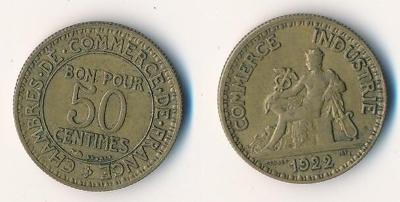 Francie 50 centimes 1922