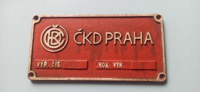 Cedulka z lokomotivy ČKD PRAHA r. 1983