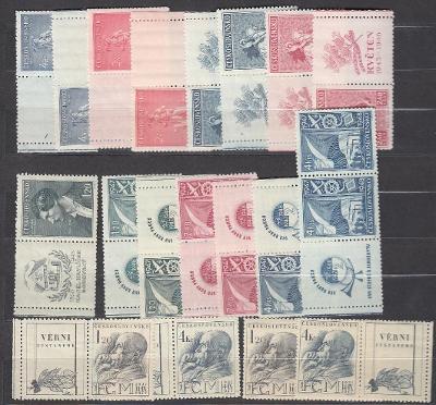 ČSR 1945 - 1949 sestava známek s kupony **, celkem 64 ks