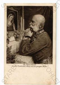 František Josef I. při modlitbě