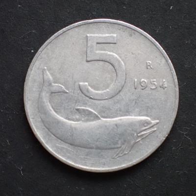 Itálie 5 Lir 1954 (375D2)