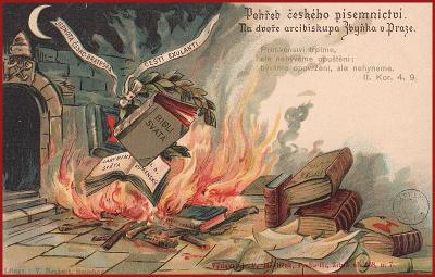 Česká historie * Bible, pálení knih, patriotika, litografie * M3771