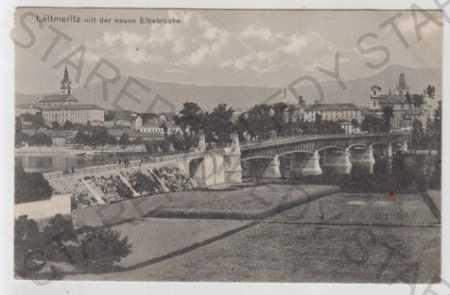 Litoměřice (Leitmeritz), řeka, most, částečný zábě