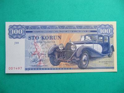 ČR, 100 korun, N, BUGATTI 1934, série J03, /Gábriš/,2024, č.1497, 