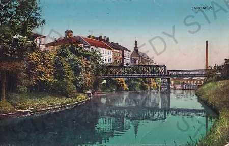 Jaroměř (Náchod), celkový pohled, řeka, most, komí