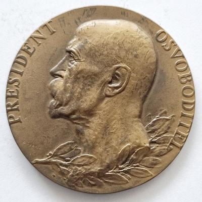 Bronzová medaile 1937, úmrtí T.G.M  60mm 