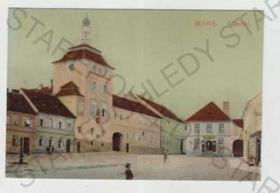 Jílové (Praha - západ), náměstí, kolorovaná