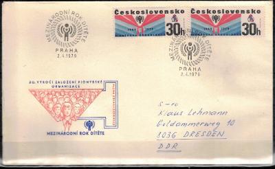 V1233 -   FDC obálka prvního dne vydání prošlá poštou do zahraničí