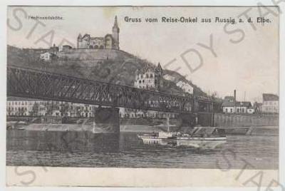Ústí nad Labem (Aussig), Větruše, řeka, most, parn