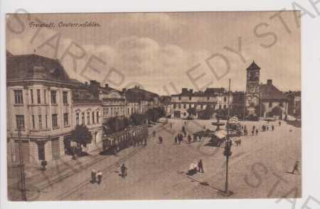 Fryštát (Karviná) - náměstí, tramvaj
