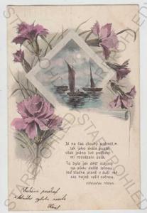 Vítězslav Hálek, báseň, text, loď, květina, koloro