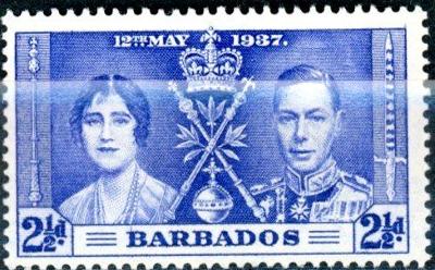 BARBADOS - britská kolonie - 1937 - Korunovace krále Jiřího VI. 