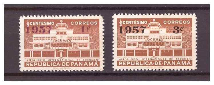 Panama 1957 "Previous Issues Surcharged" Michel 514-515