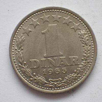 JUGOSLÁVIE 1 dinar 1965