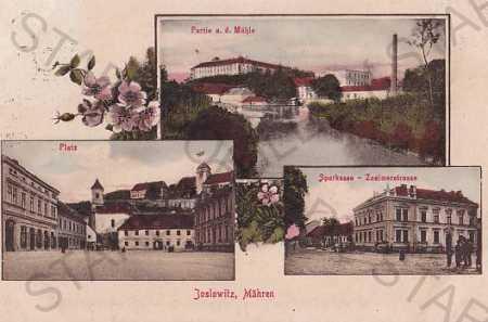 Jaroslavice (Znojmo), celkový pohled, náměstí, spo