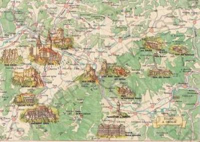 Žilina a okolí Slovensko, barevná mapa s památkami
